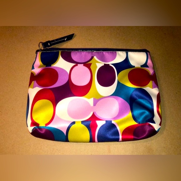 Coach Scarf Print Chubby Cosmetics Bag - Picture 2 of 3